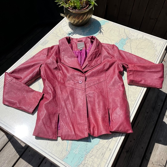 SPANNER Pink Leather Jacket - Picture 2 of 5